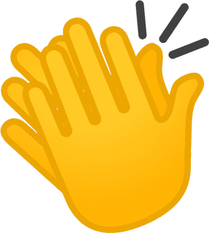 Clapping Hand Emoji Illustration PNG image with transparent background