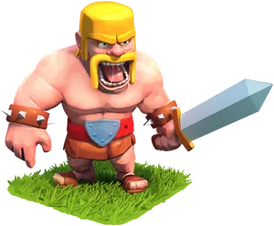 Clashof Clans Barbarian Character PNG Image