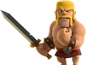 Clashof Clans Barbarian Character PNG Image