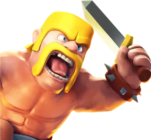 Clashof Clans Barbarian Character PNG Image