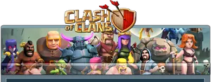 Clashof Clans Character Lineup PNG Image