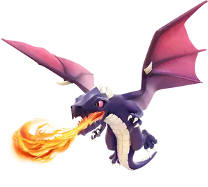 Clashof Clans Dragon Breathing Fire PNG Image