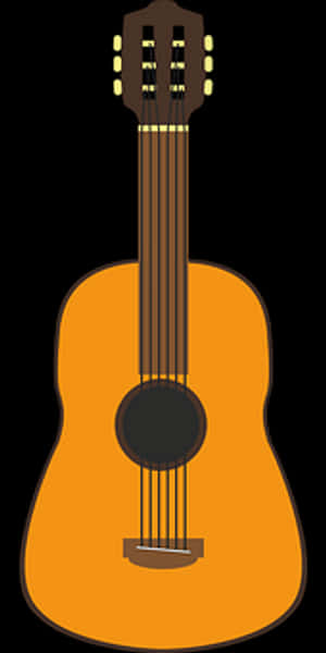 Classic Acoustic Guitar Illustration PNG image with transparent background