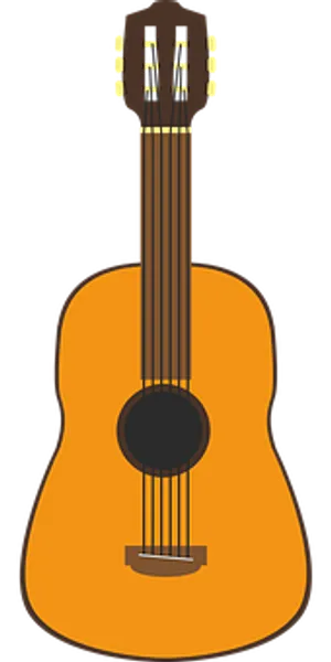 Classic Acoustic Guitar Illustration PNG Image