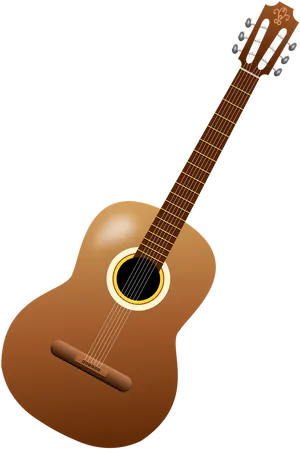 Classic Acoustic Guitar Illustration PNG Image