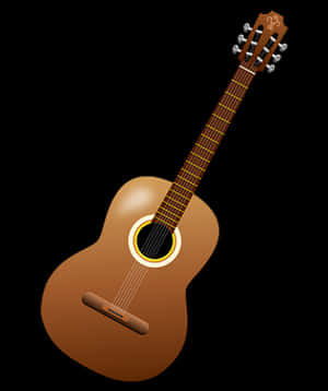 Classic Acoustic Guitar Illustration PNG image with transparent background