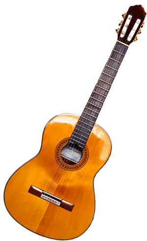 Classic Acoustic Guitar Isolatedon Black PNG Image