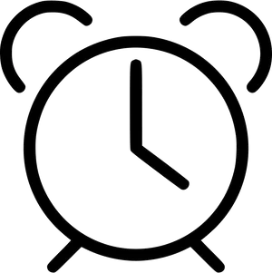 Classic Alarm Clock Outline PNG Image