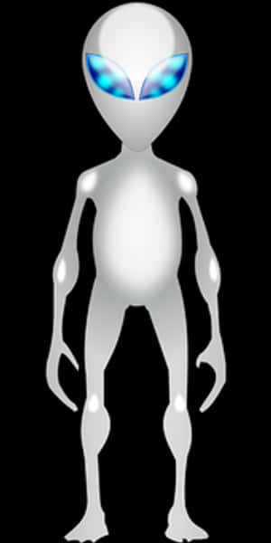 Classic Alien Figure PNG image with transparent background