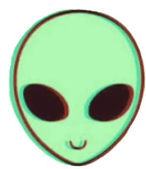 Classic Alien Head Illustration PNG Image