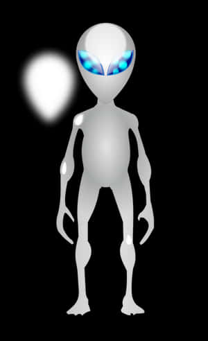 Classic Alien Illustration PNG image with transparent background