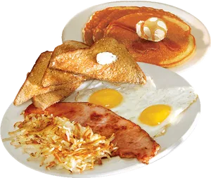 Classic American Breakfast Plate PNG Image