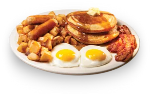 Classic American Breakfast Platter PNG Image