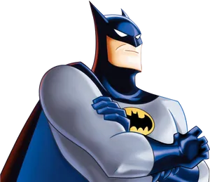 Classic Animated Batman Pose PNG Image