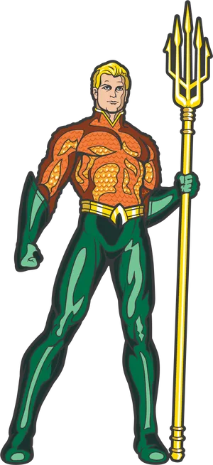 Classic Aquaman Illustration PNG Image