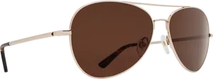 Classic Aviator Sunglasses Brown Lens PNG Image