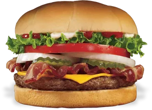 Classic Bacon Cheeseburger PNG Image