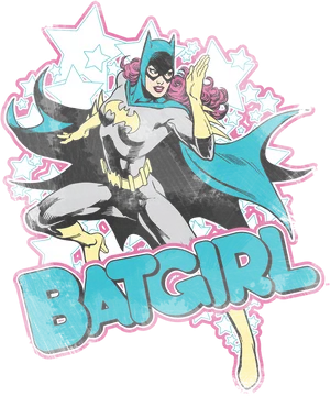 Classic Batgirl Comic Art PNG Image