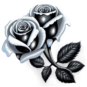 Classic Black And White Rose Illustration Png Rhf17 PNG Image