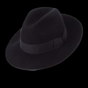 Classic Black Fedora Hat PNG image with transparent background