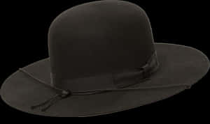 Classic Black Fedora Hat PNG image with transparent background