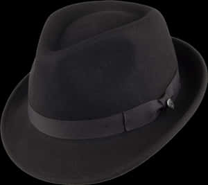 Classic Black Fedora Hat PNG image with transparent background
