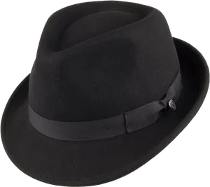 Classic Black Fedora Hat PNG Image