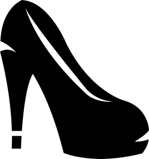 Classic Black High Heel Silhouette PNG Image