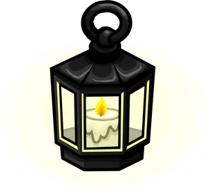 Classic Black Lantern Illustration PNG Image