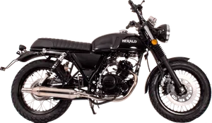 Classic Black Motorcycle Profile PNG Image