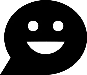 Classic Black Smiley Face PNG Image