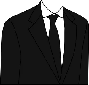 Classic Black Suit Illustration PNG Image