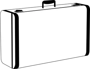 Classic Black Suitcase Vector PNG Image