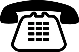 Classic Black Telephone Icon PNG Image