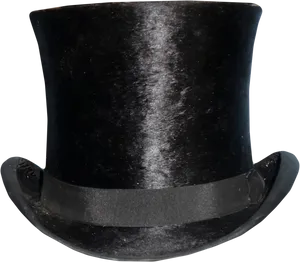 Classic Black Top Hat PNG Image