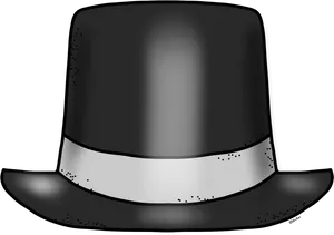 Classic Black Top Hat Illustration PNG Image