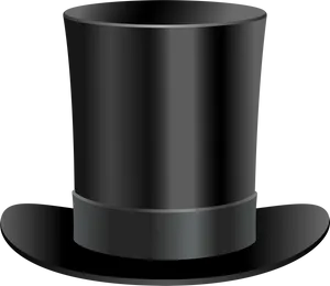 Classic Black Top Hat Illustration PNG Image