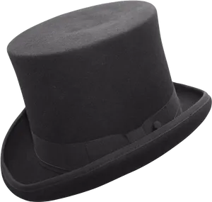 Classic Black Top Hat PNG Image