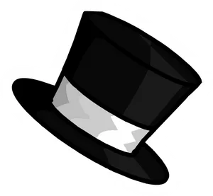 Classic Black Top Hat Vector PNG Image