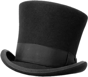 Classic Black Top Hat PNG Image