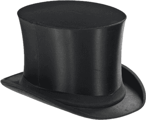 Classic Black Top Hat PNG image with transparent background