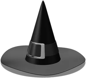 Classic Black Witch Hat PNG Image