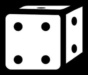 Classic Blackand White Dice PNG image with transparent background