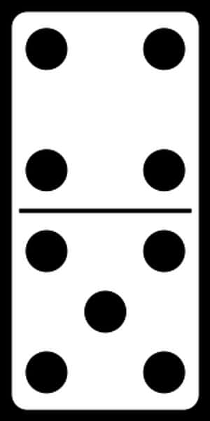 Classic Blackand White Domino Tile PNG image with transparent background