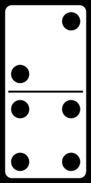 Classic Blackand White Domino Tile PNG image with transparent background
