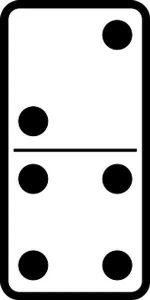 Classic Blackand White Domino Tile PNG Image