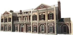 Classic Brick Mansion Exterior PNG Image