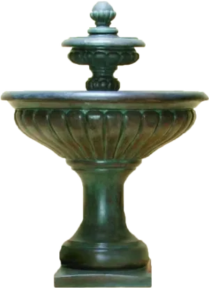 Classic Bronze Garden Fountain PNG Image