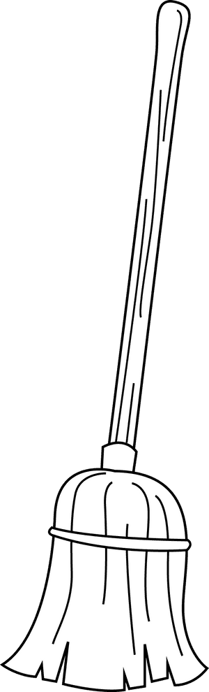 Broom Clipart Colouring Page - Broom Black And White Png, Transparent Png PNG image with transparent background