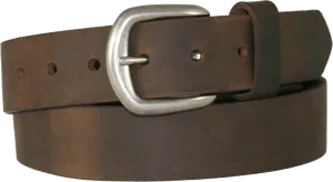 Classic Brown Leather Belt PNG Image